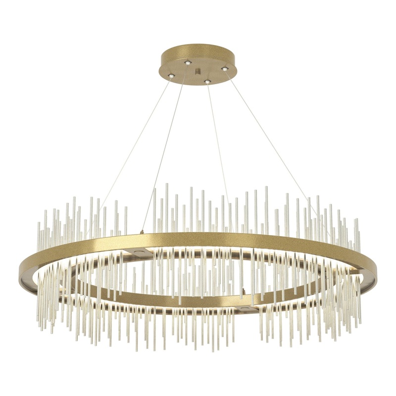 Gossamer Circular LED Pendant Modern Brass Sterling
