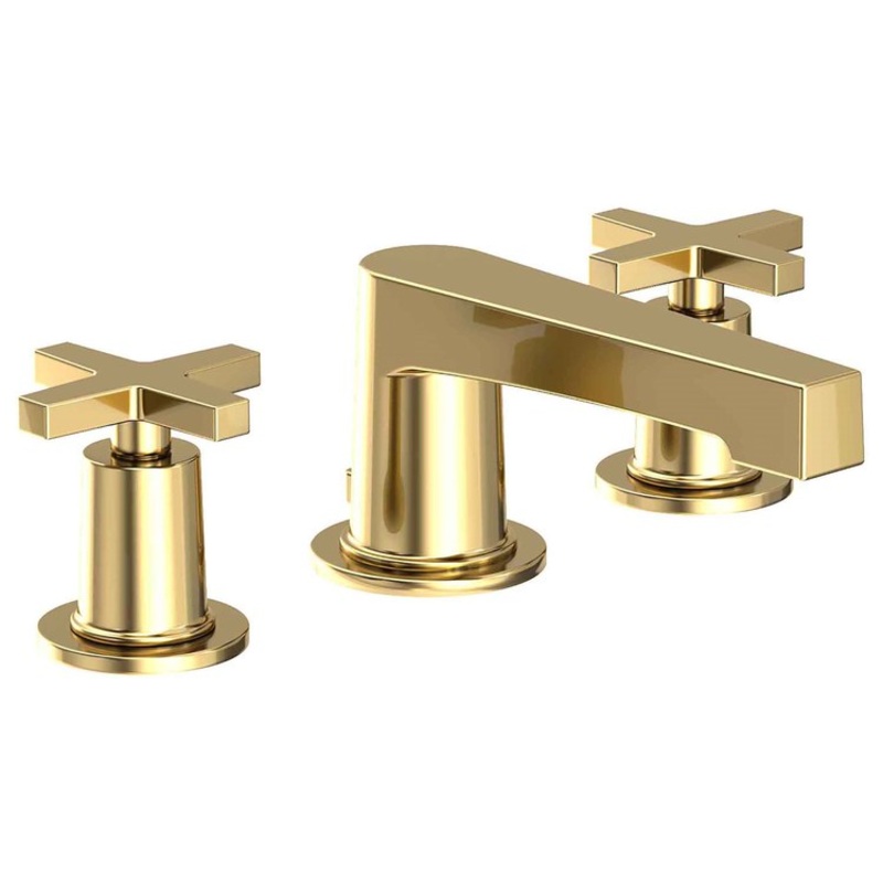 Lavatory Faucet Dorrance Widespread 8 to 20 Inch Spread 2 Cross ADA Forever Brass PVD 1.2 Gallons per Minute Brass Spout Height 2-5/16 Inch