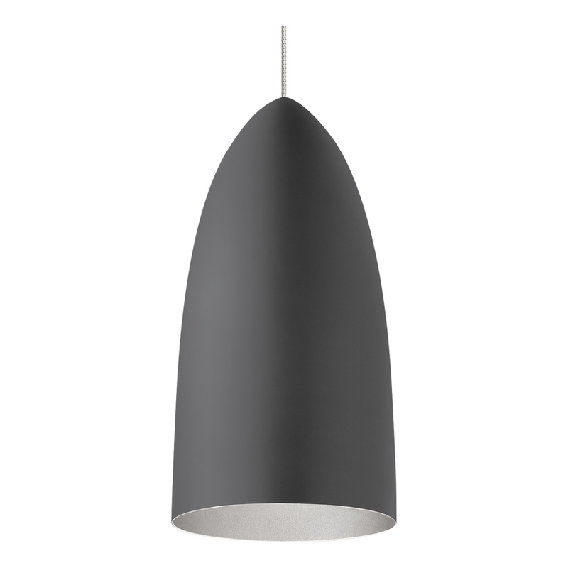 Mini Signal Pendant MonoRail Satin Nickel and Rubberized Gray/Platinum LED Bulb(s) included