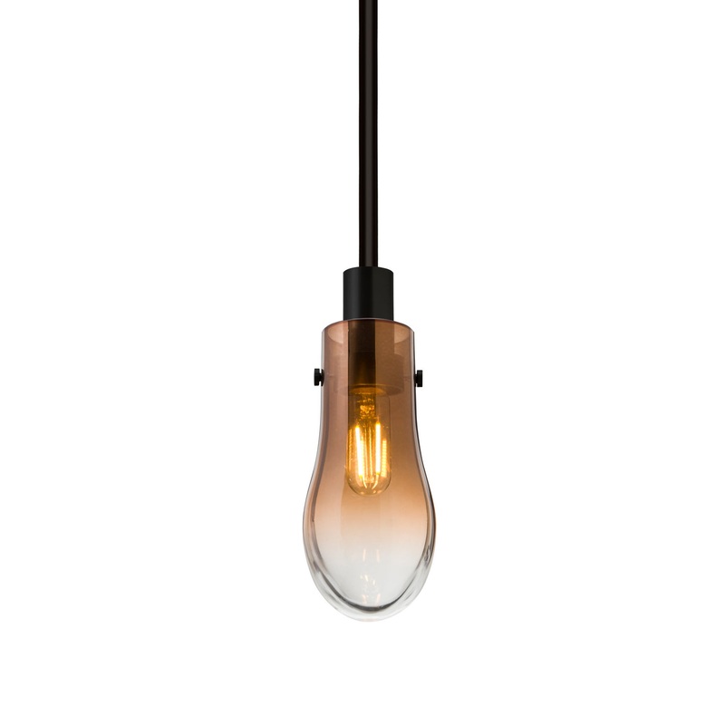 One Light Pendant from the Wish Collection in Black Finish by Besa