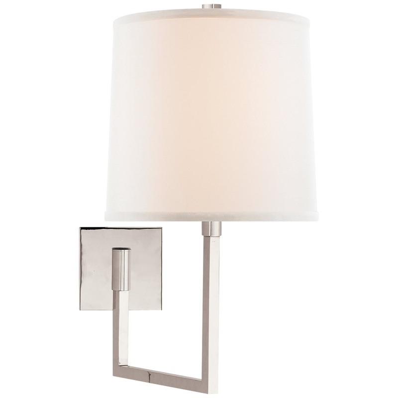 One Light Wall Sconce from the Aspect Collection in Polished Nickel Finish by Visual Comfort Signature