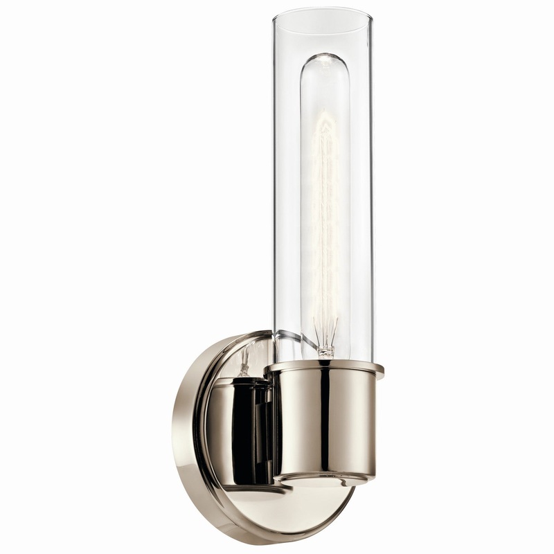 One Light Wall Sconce from the Aviv Collection in Polished Nickel Finish by Kichler