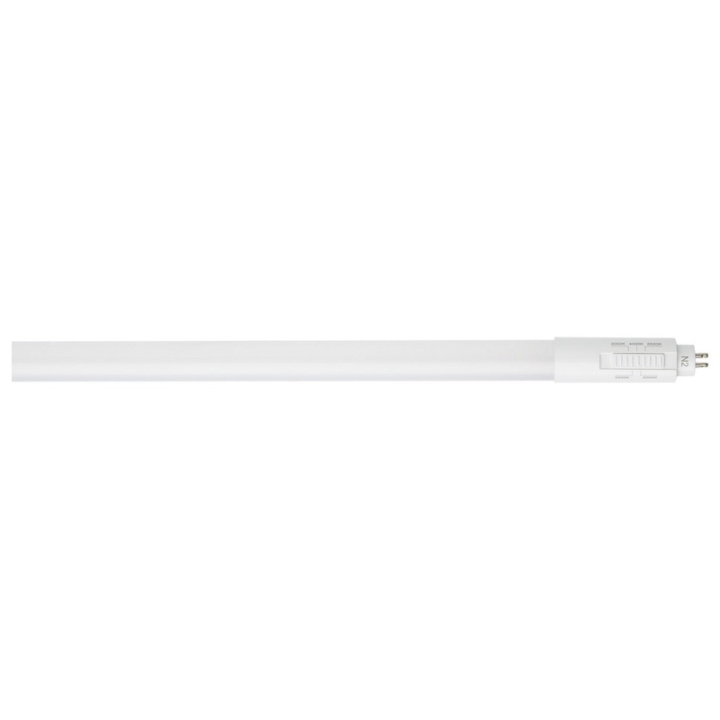 12 Watt 3 Foot T5 LED – CCT Selectable – G5 Base – Type B – Ballast Bypass – Single or Double Ended Wiring – White Finish – 120-277 Volt Light Bulb by Satco