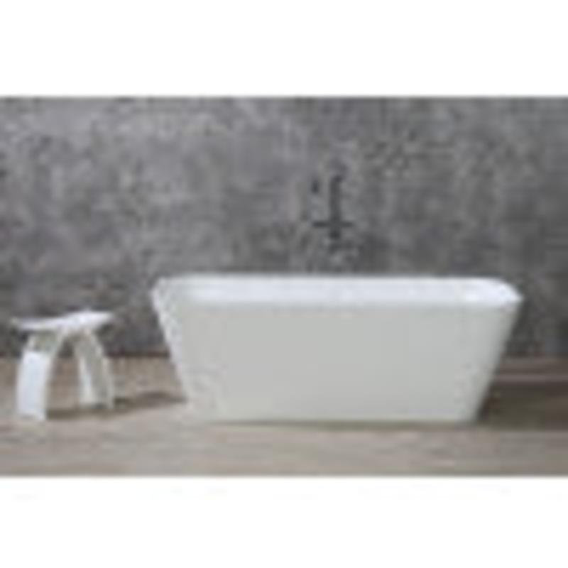 ALFI brand AB9952 67″ White Rectangular Solid Surface Smooth Resin Soaking Bathtub