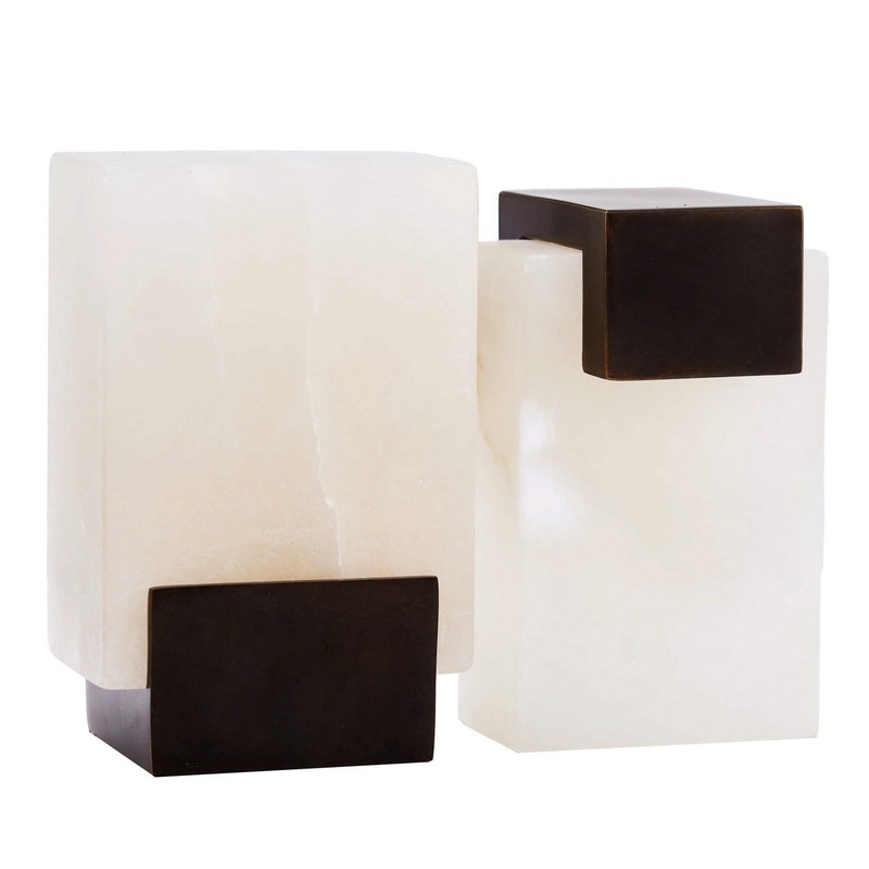 Arteriors ATC03 Tolliver Bookends, Set of 2 White