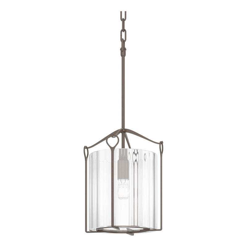 Bow Tall Mini Pendant Bronze Clear Glass (ZM)