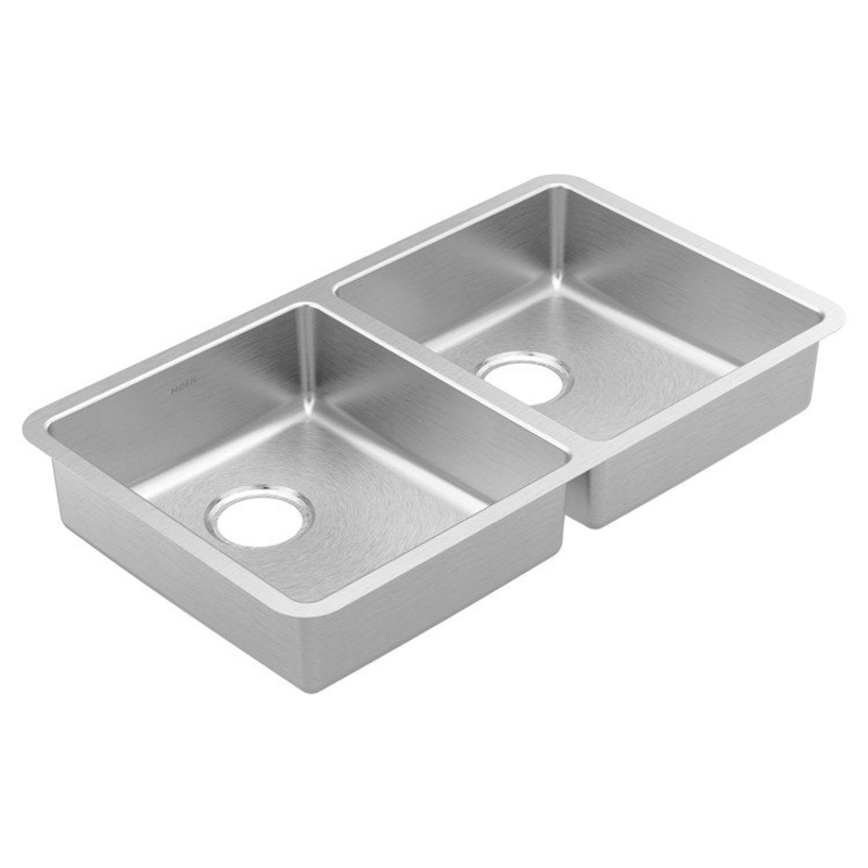 Kitchen Sink Prep 31.2 x 18.5 Inch 2 Bowls ADA Stainless Steel Undermount Rectangle Stainless Steel
