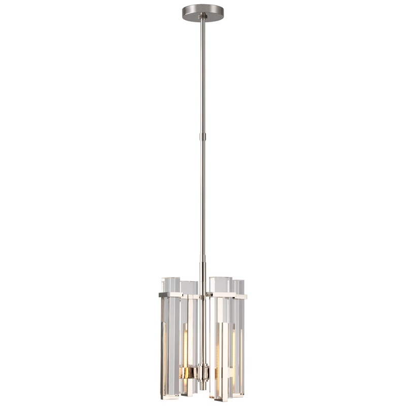 LED Chandelier from the Malik Collection in Polished Nickel Finish by Visual Comfort Signature
