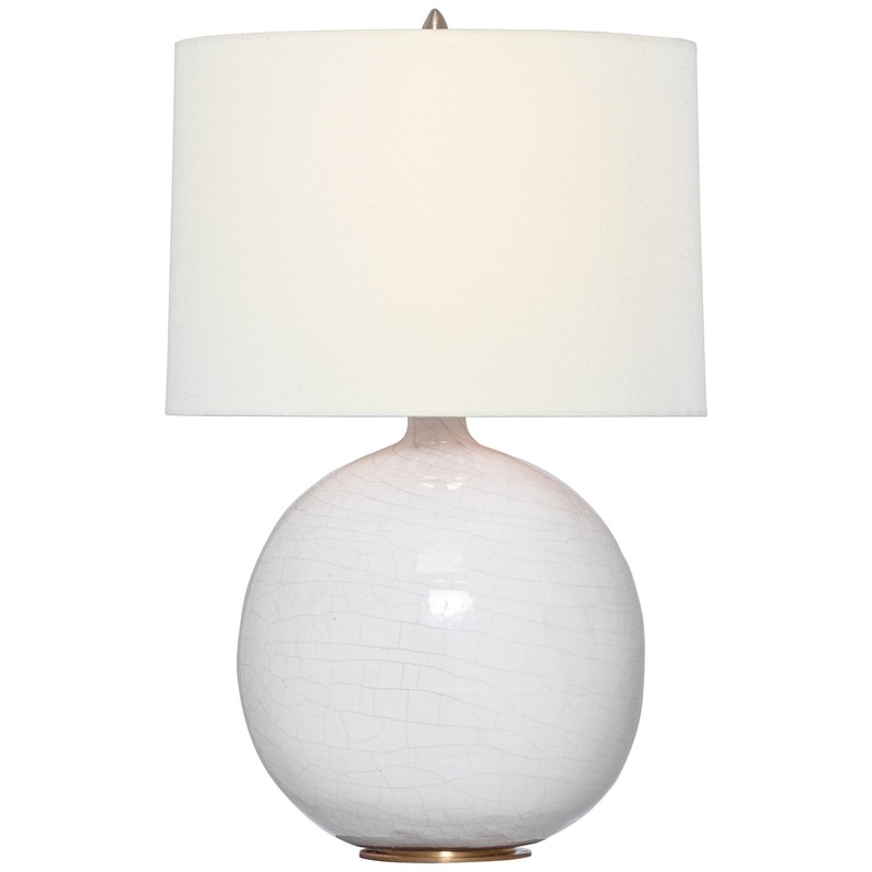 LED Table Lamp from the Sao Paulo Collection in Crackled Ivory Finish by Visual Comfort Signature