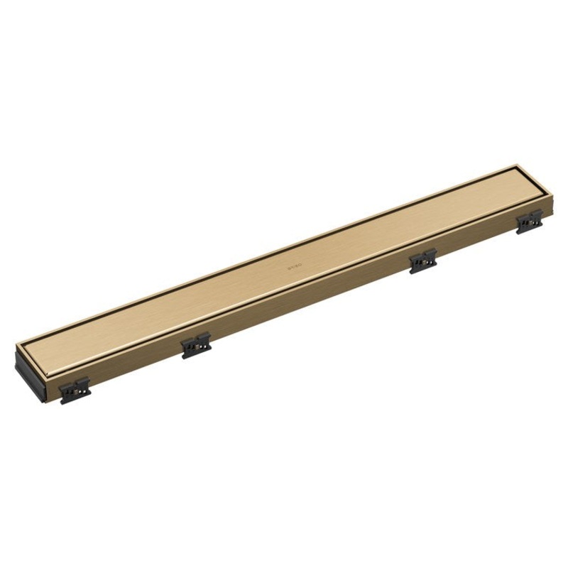 Linear Drain Reversible 24 Inch Brilliance Luxe Gold Stainless Steel for Shower