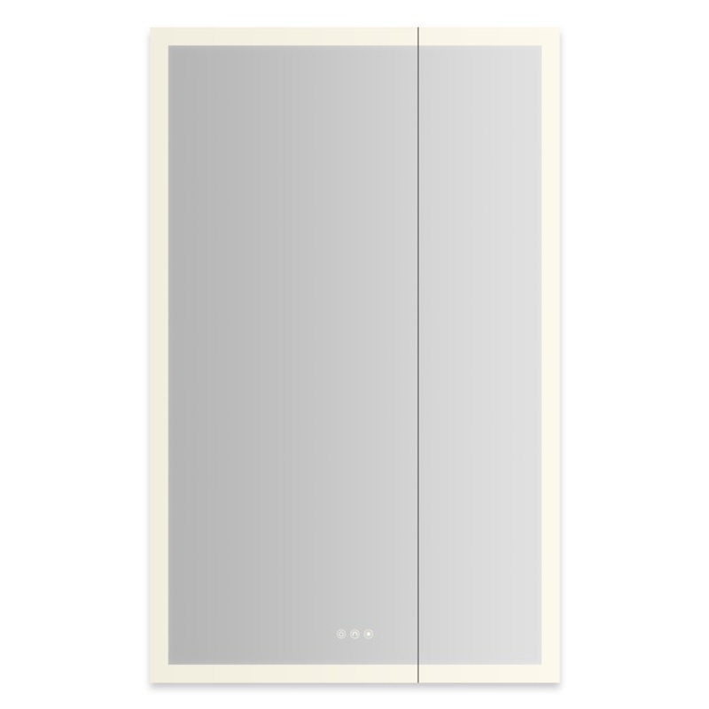 Medicine Cabinet AIO 30 x 48 Inch with Perimeter Lighting 2 Doors Triple Mirror Left Hinge