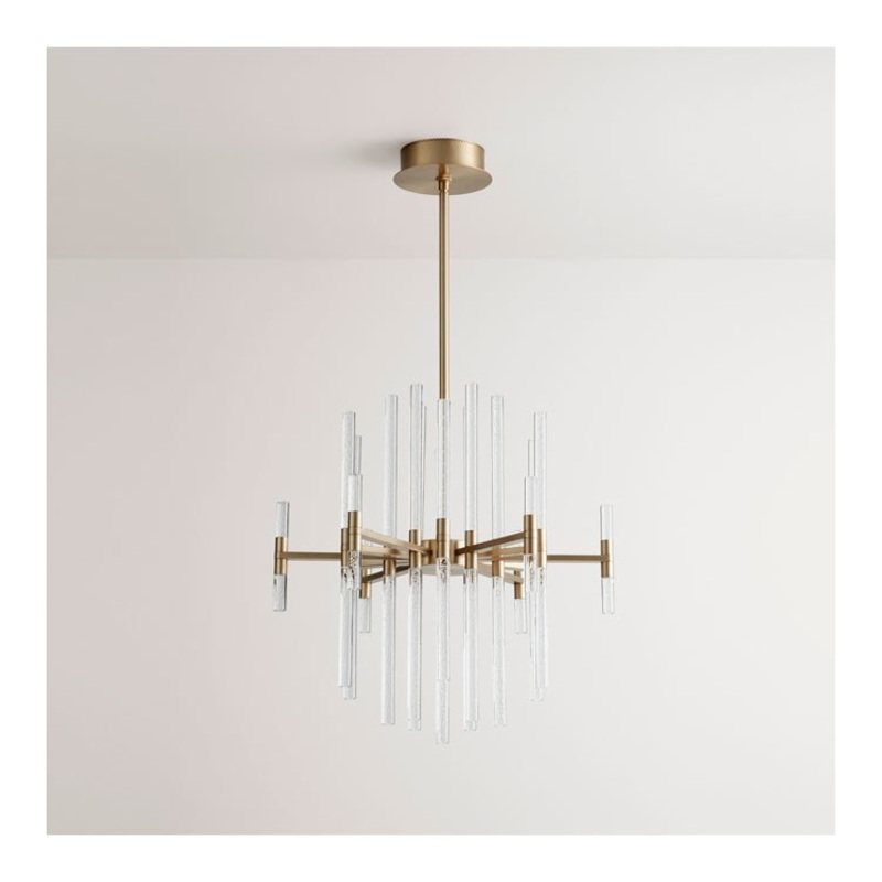 Miro Thirty-Seven-Light LED Chandelier – Aged Brass
