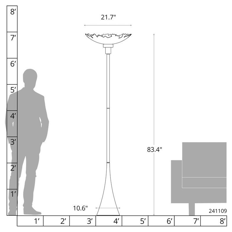 Pangea Torchiere Dark Smoke Vintage Platinum