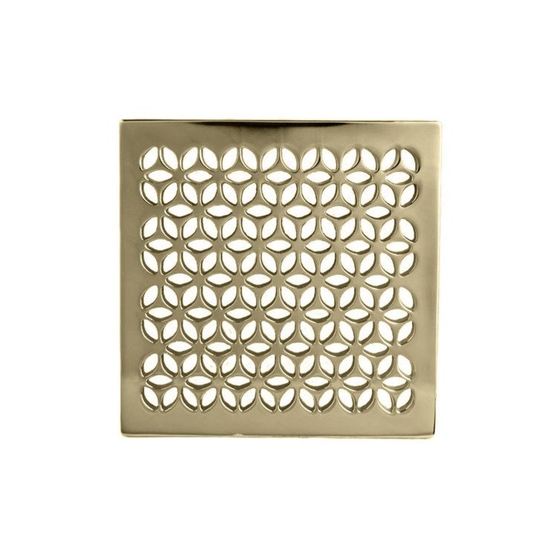 Shower Drain Tub and Shower Square Honeycomb 4 Inch French Gold PVD Brass for Requires Drain Throat 277-01 4 Inch