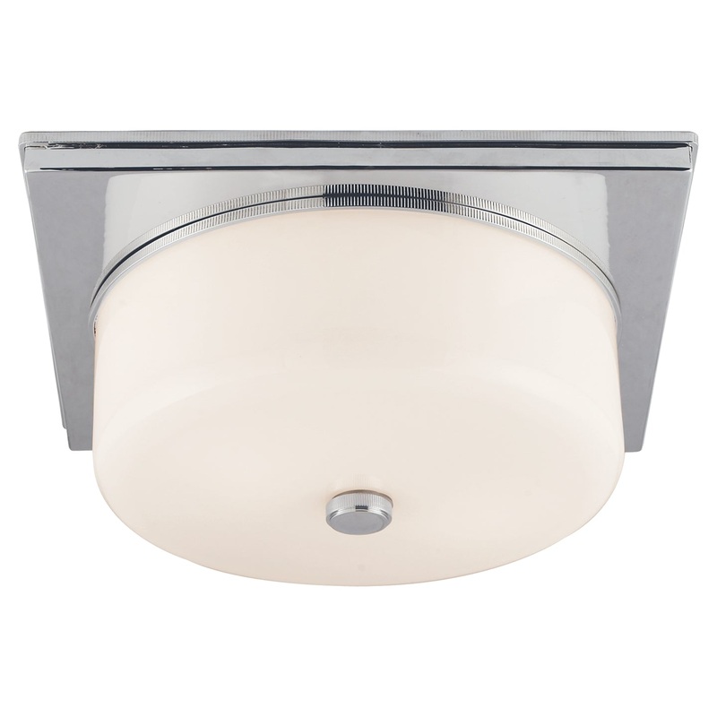 Two Light Flush Mount from the Newhouse Block Collection in Polished Nickel Finish by Visual Comfort Signature