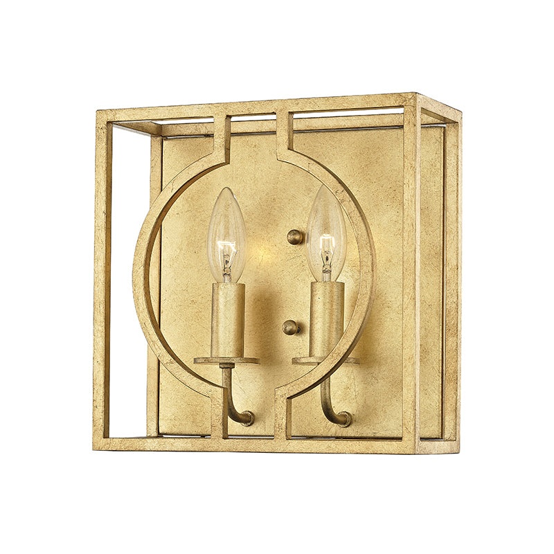 Two Light Wall Sconce from the Octavio Collection in Gold Leaf Finish by Hudson Valley