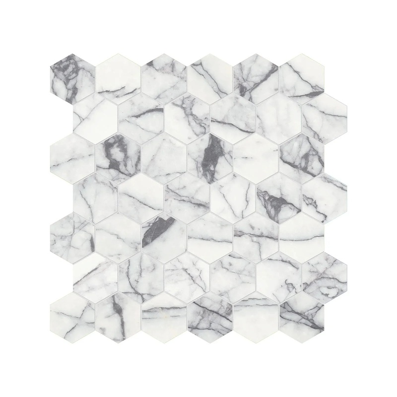 2″ Hex Lilac Volta Honed Marble Mosaic 1 Sheet = .99 Sqft Hexagon