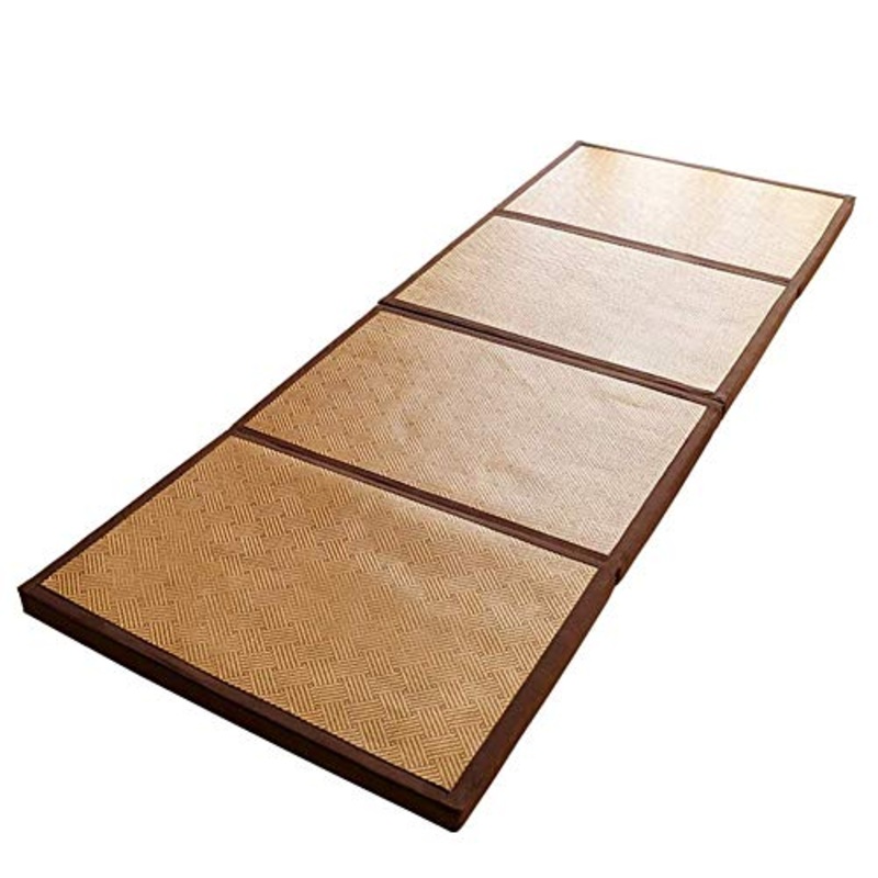 AYHa Fibra naturale rattan intrecciato Super spessa stuoia del pavimento della coperta di zona Pieghevole Facile da materassino deposito estate multifunzione,A,90 * 200cm