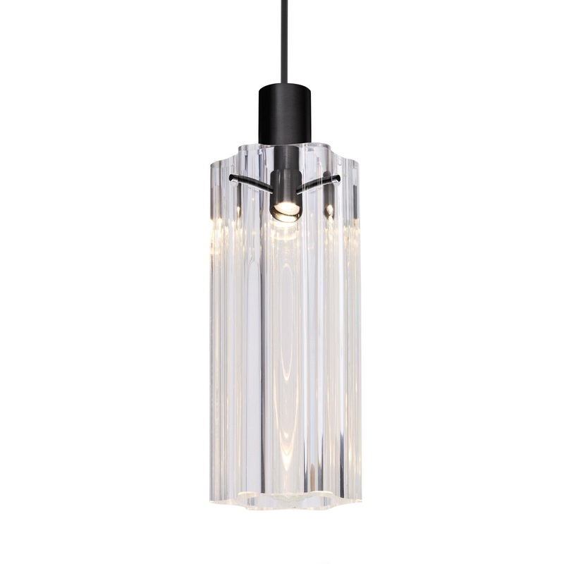 Besa 1XT-ICE7CL-BK Besa Ice 7 Pendant One Light Pendant Black