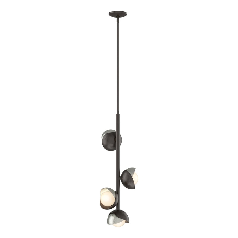Brooklyn 4-Light Double Shade Vertical Pendant Oil Rubbed Bronze Sterling