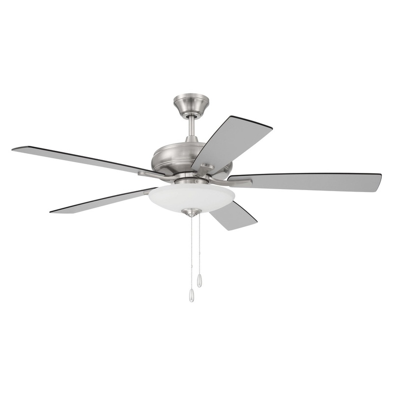 Craftmade ECF111BNK5-BNGW Eos 3 Light Bowl 52″Ceiling Fan Brushed Polished Nickel