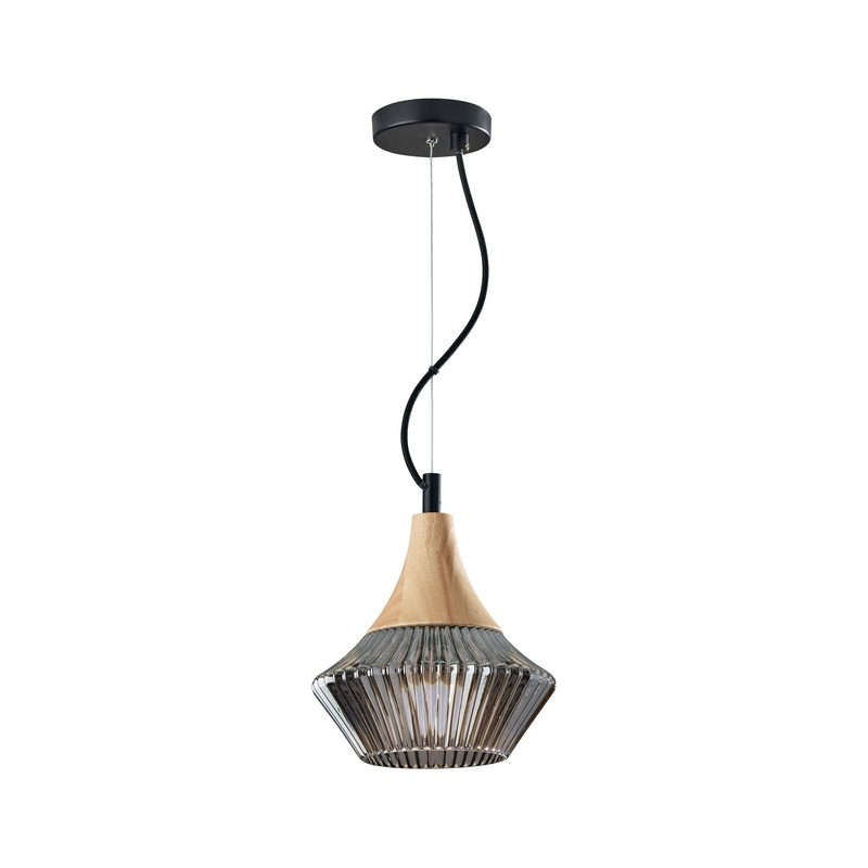 Elsie Pendant Black & Natural Wood