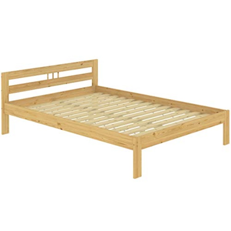 Erst-Holz Letto Matrimoniale Classico in Pino 140×200 Laccato con doghe rigide 60.64-14