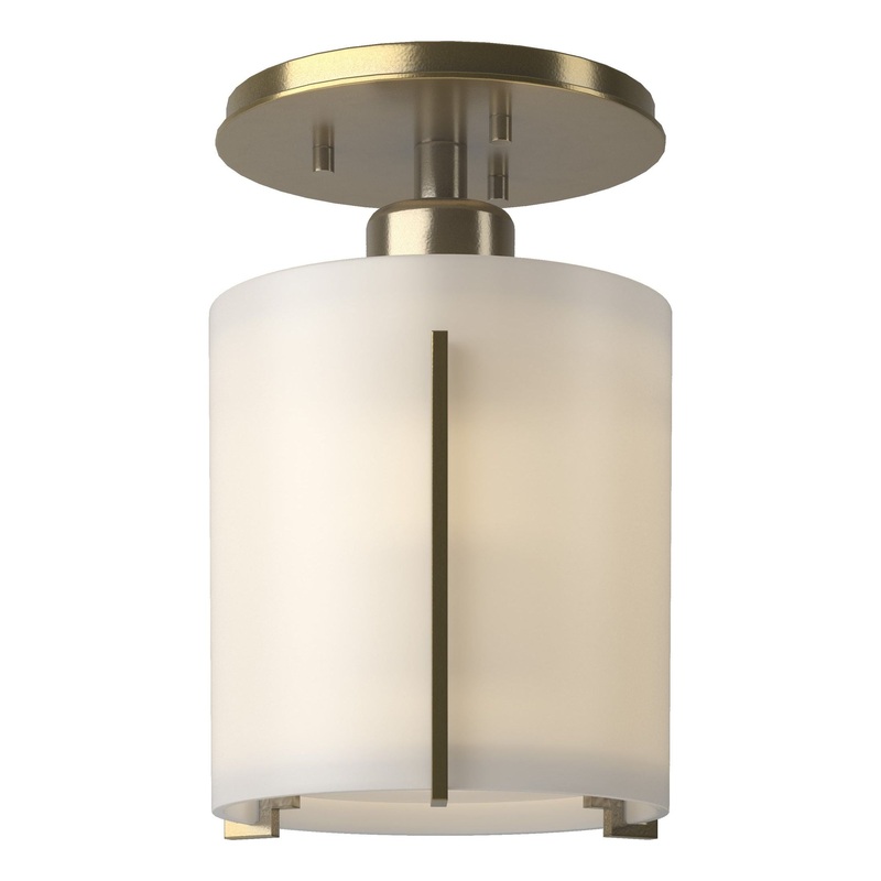 Exos Round Semi-Flush Modern Brass Opal Glass (GG)