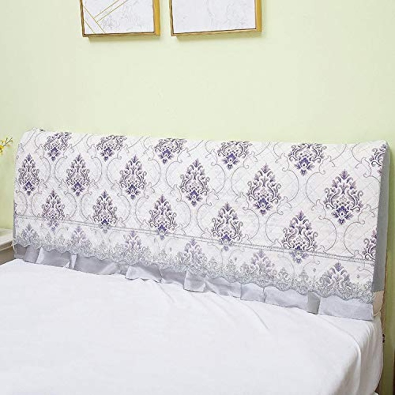 LANG ZI Copertura/Fodera+Testiera+Letto Fodera per Testata Letto Copri Testata Letto 150/160/200 CM Matrimoniale/Singolo Premium Imbottita Elastica Copritestata Letto Protezione Anti-Collision.