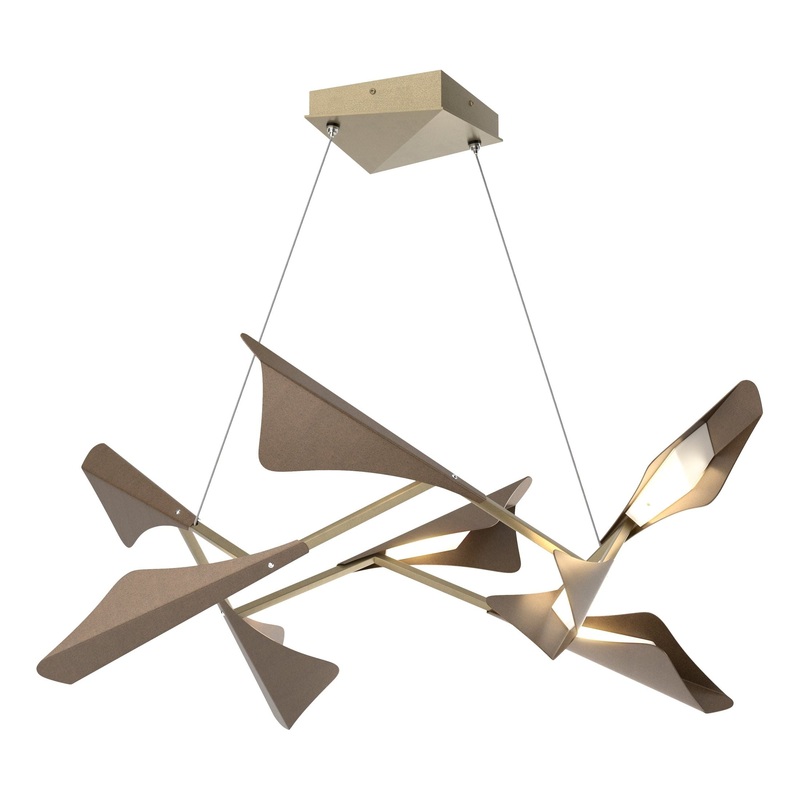 Plume 8-Light LED Pendant Soft Gold Bronze