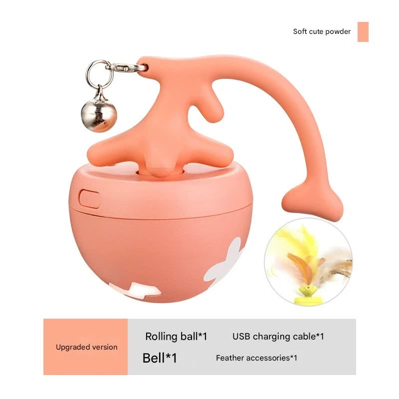 Rechargeable Interactive Cat Toy – Self-Rolling Ball with LED Light,Standard Edition Blue