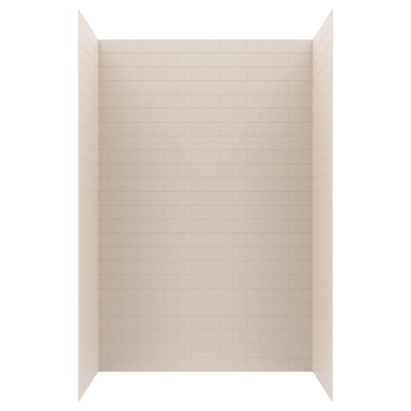 Shower Wall Kit Metro Subway Tile Glue Up 62 x 32 x 96 Inch Tahiti White Swanstone