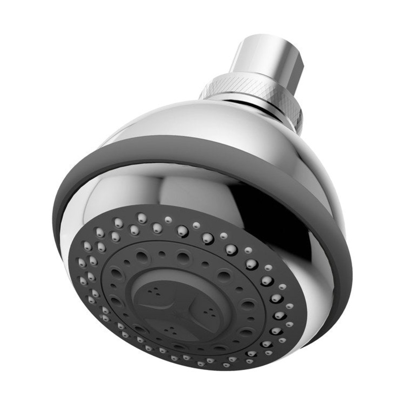 Showerhead Allura 3 Functions Polished Chrome 3-3/4 Inch 1.75 Gallons per Minute Round