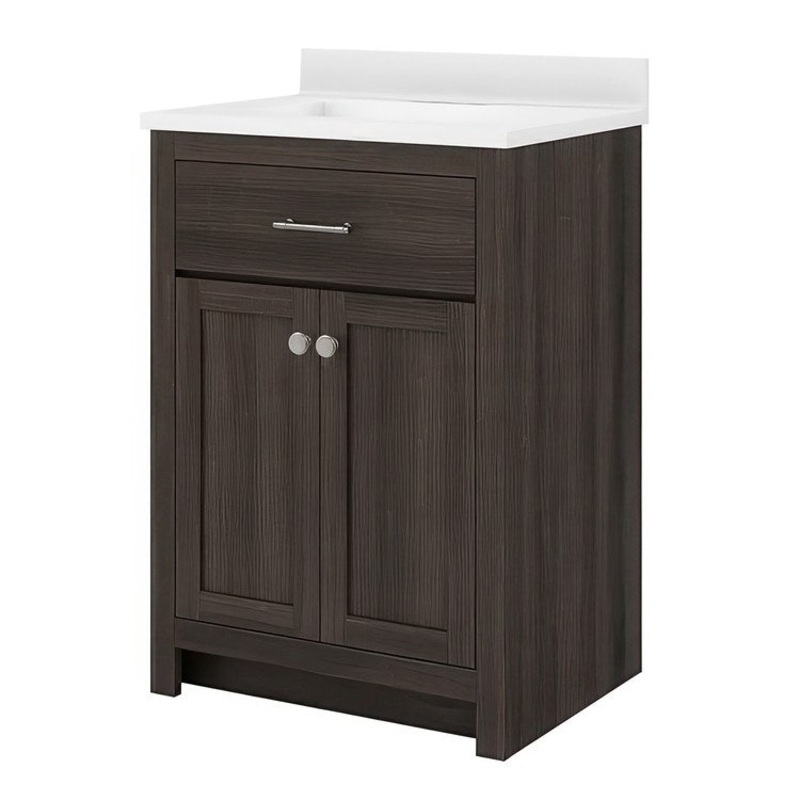 Vanity Kit REESE 24 Inch Freestanding Mocha/White 2 Doors