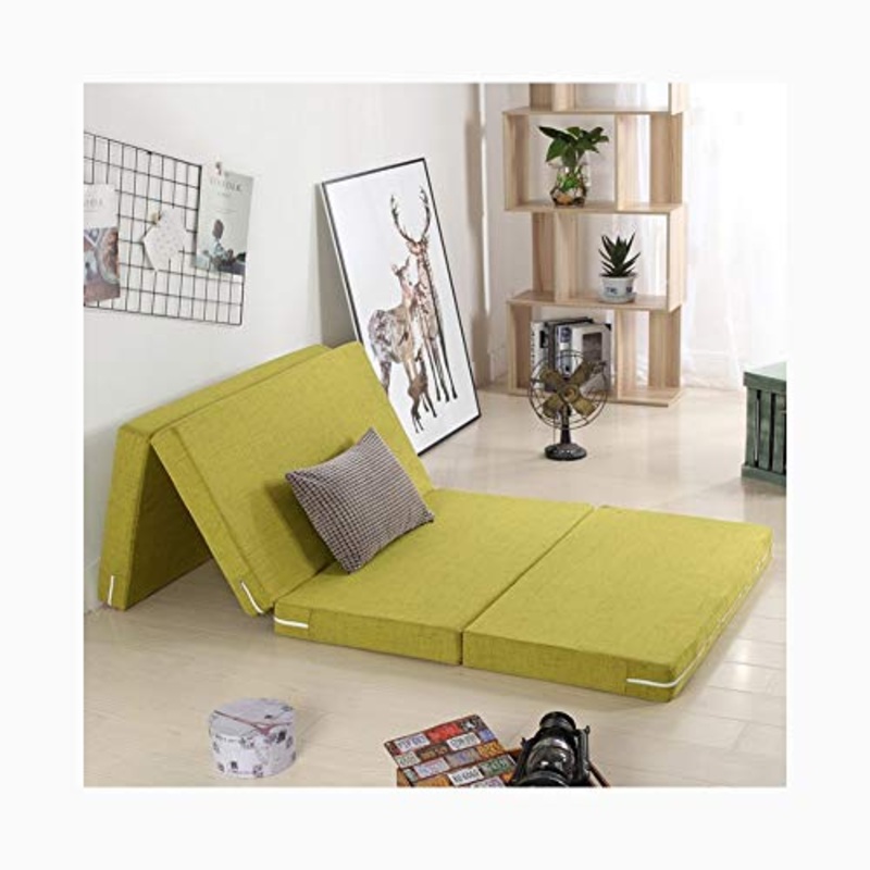 YANGLY 8 Centimetri di Spessore Materasso Pieghevole Multifunzione 4 Fold Materasso for I Giochi di Gioco, Picnic, Yoga, Tatami (Color : Green, Size : 35x75inch)