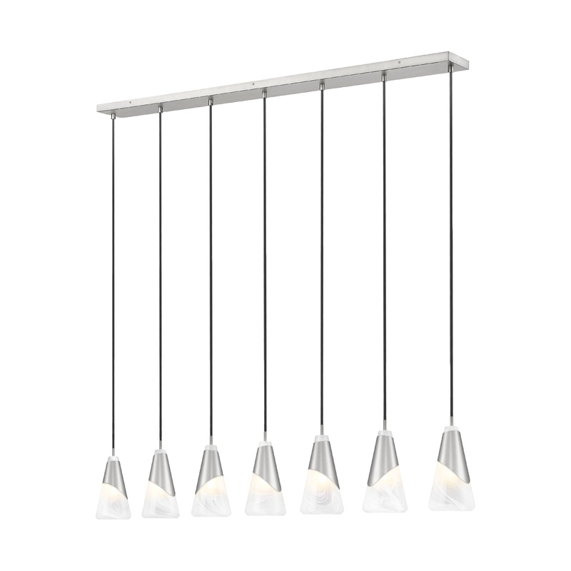 Aimie 7-Light Linear Chandelier Brushed Nickel