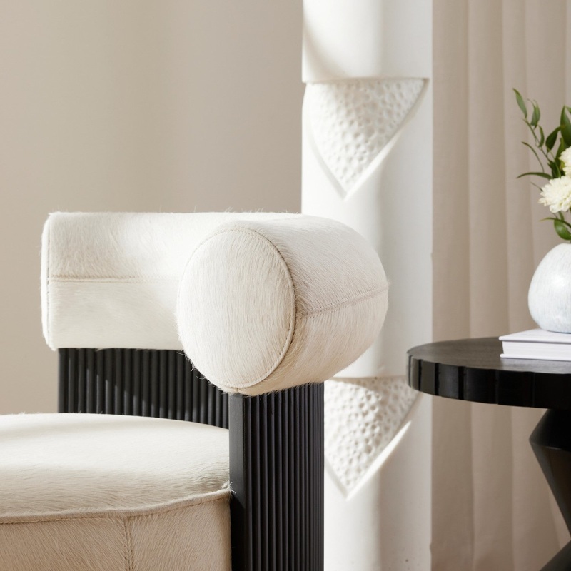 Arteriors FRI13 Erhart Chair White/Ebony