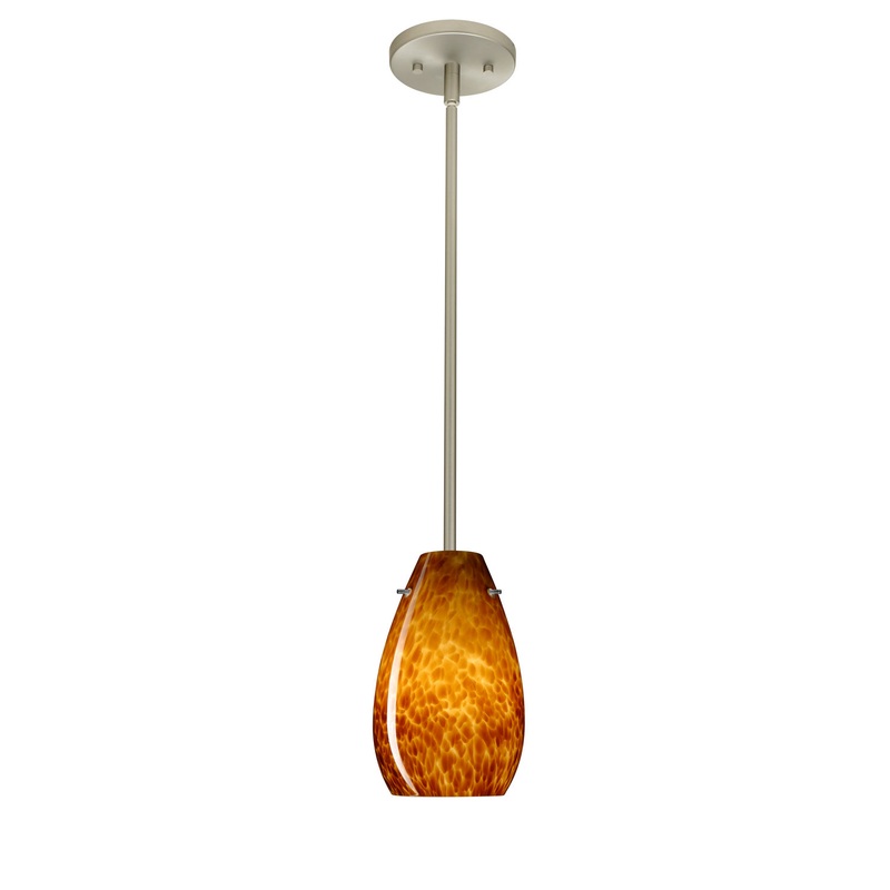 Besa 1TT-412618-LED-SN Pera One Light Pendant Satin Nickel