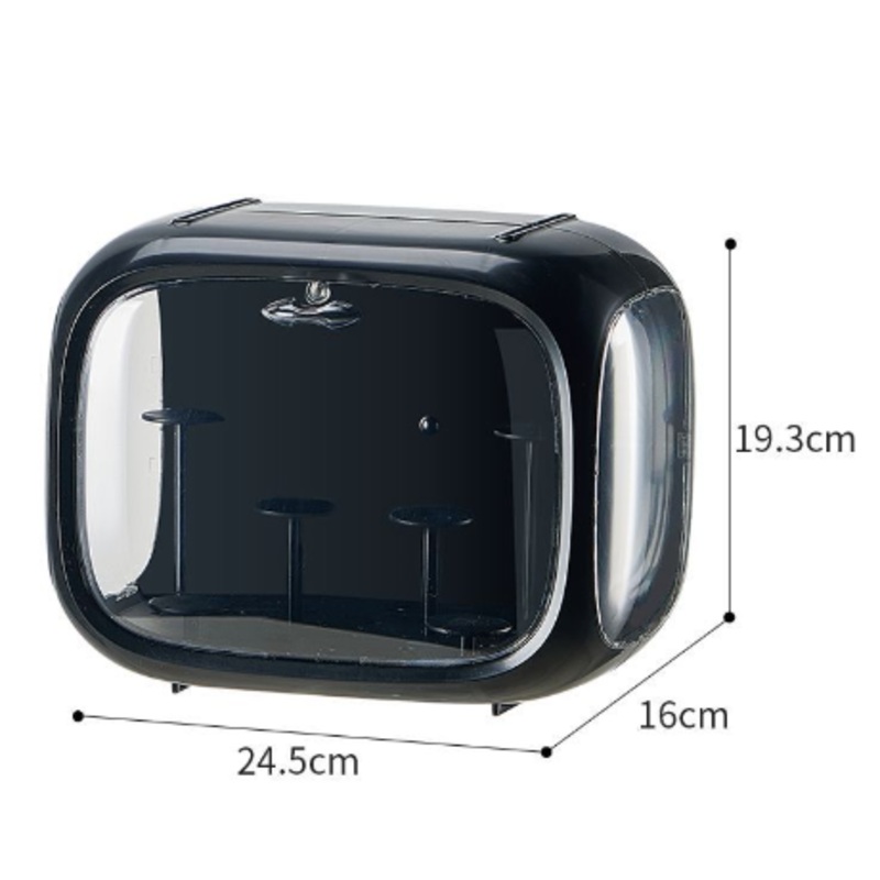 Black Without Lamp Wall Mount & Desktop Blind Box Display Case – Clear Dustproof Storage Organizer for Collectibles & Figures