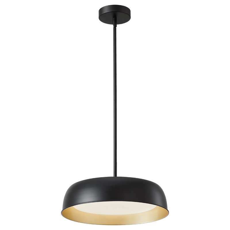 Camrose 16″ Pendant Black with Gold