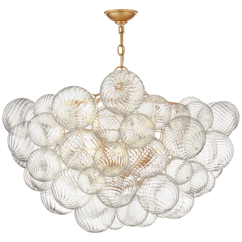 Eight Light Chandelier from the Talia Collection in Gild And Clear Swirled Glass Finish by Visual Comfort Signature