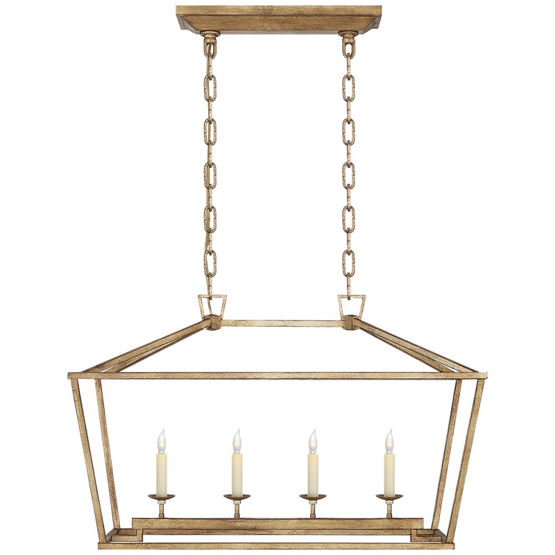 Four Light Lantern from the Darlana Collection in Gilded Iron Finish by Visual Comfort Signature