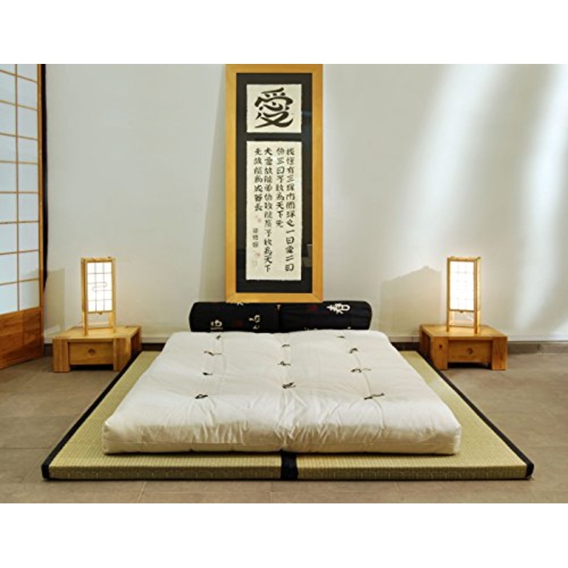 Futon On Line Combinazione 2 tatamis (80x200x5,5cm) futon Cotone 1 Strati Latex (140x200x14cm)