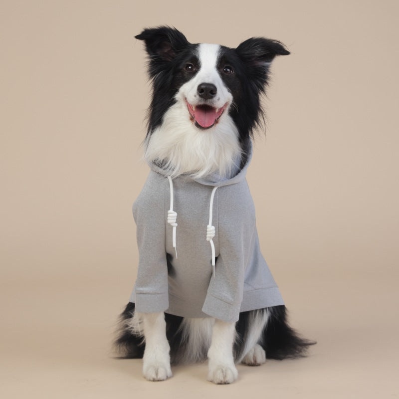 Grey Classic Dog Sweatshirt with Hood & Drawstrings – For Large Dogs (Size : 8XL)