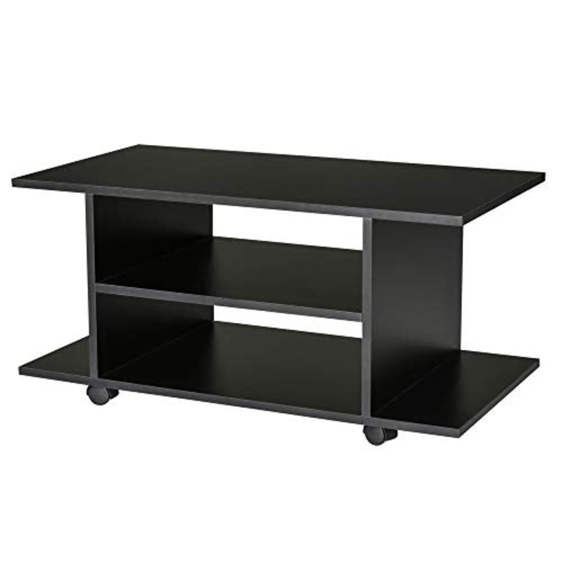 homcom Mobile Tv Design Moderno con Ruote Legno 80  40  40cm Nero