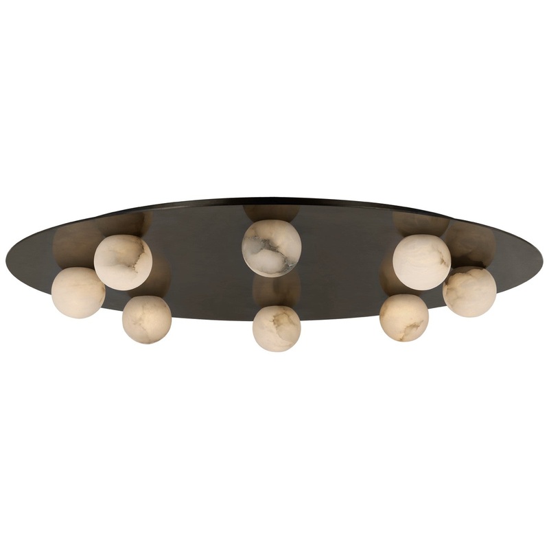 LED Flush Mount from the Pertica Collection in Mirrored Bronze Finish by Visual Comfort Signature