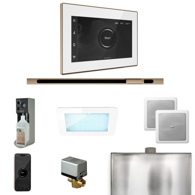 Steam Kit xDream Linear White/Polished Gold Control Package for MS90 to MSSUPER3