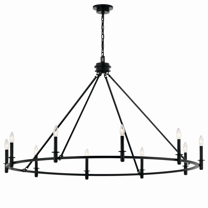 Ten Light Chandelier from the Carrick Collection in Black Finish by Kichler