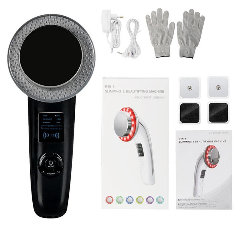 6-in-1 Ultrasonic Slimming & Beautifying RF Device – Body Sculpting & Skin Rejuvenation(black)
