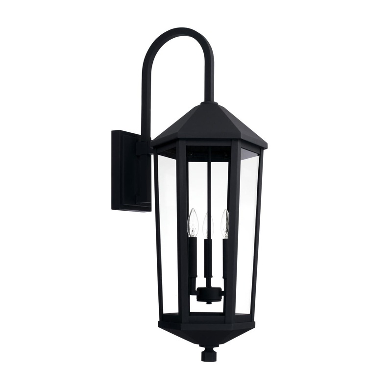 Capital Lighting 926932BK Ellsworth 3 Light Outdoor Wall Lantern Black
